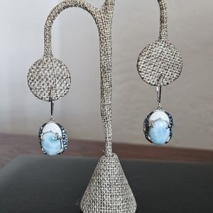 Larimar Sterling Silver Drop Earrings